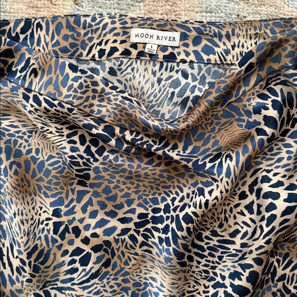 Moon River Leopard Love Midi Skirt - Picture 3 of 3